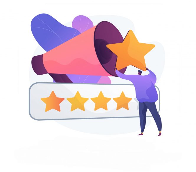 
Brand rating measuring. Product ranking, SMM tool, user feedback analysis. Digital marketing expert analysing customers satisfaction rates. Vector isolated concept metaphor illustration