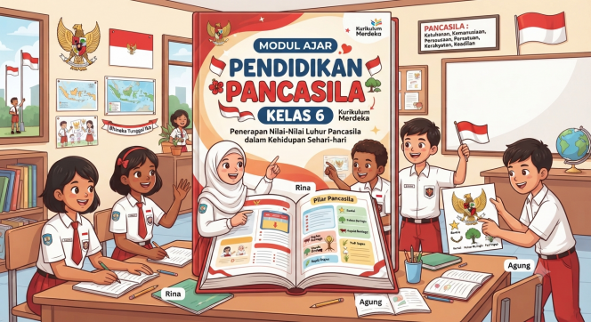 
Contoh Modul Ajar Pendidikan Pancasila Kelas 6 Semester 2 Materi Penerapan Pancasila