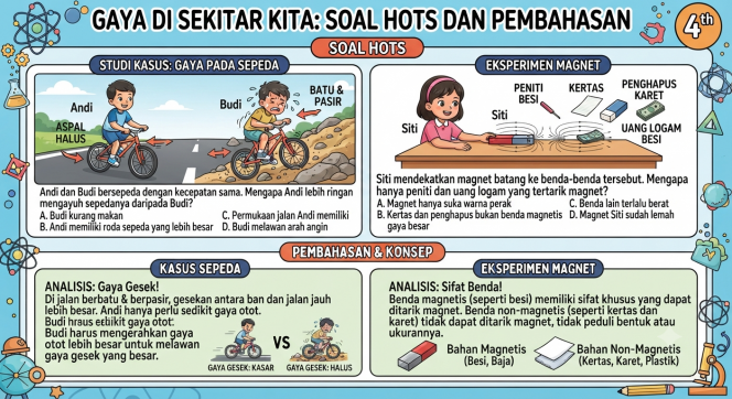 
Soal HOTS dan Pembahasan IPAS Kelas 4: Gaya di Sekitar Kita