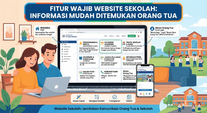 
Fitur Wajib Website Sekolah agar Informasi Mudah Ditemukan Orang Tua