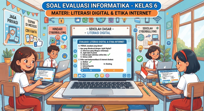 
Soal Evaluasi Informatika Kelas 6 Materi Literasi Digital dan Etika Internet