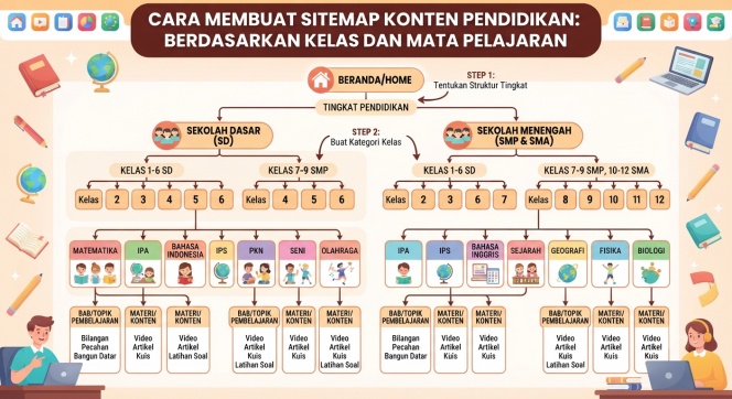 
Cara Membuat Sitemap Konten Pendidikan Berdasarkan Kelas dan Mata Pelajaran