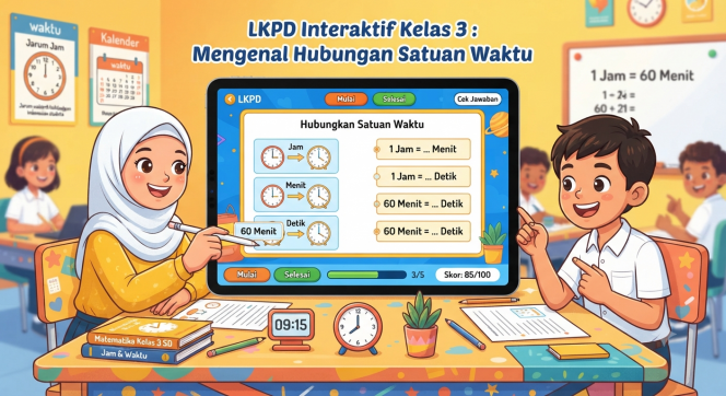 
LKPD Interaktif Kelas 3 untuk Materi Hubungan Satuan Waktu