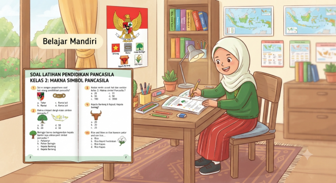 
Soal Latihan Pendidikan Pancasila Kelas 2 tentang Makna Simbol Pancasila untuk Belajar Mandiri