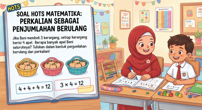 
Soal HOTS Matematika Kelas 2 Materi Perkalian sebagai Penjumlahan Berulang beserta Kunci Jawaban