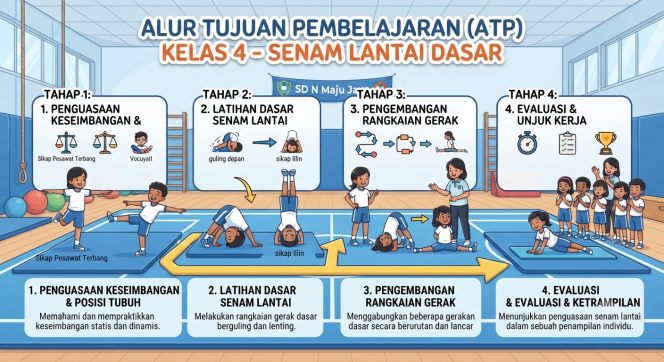 
Alur Tujuan Pembelajaran Kelas 4 Materi Senam Lantai Dasar