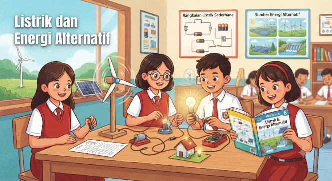 
Contoh Bahan Ajar IPAS Kelas 6 Semester 1 Materi Listrik dan Energi Alternatif