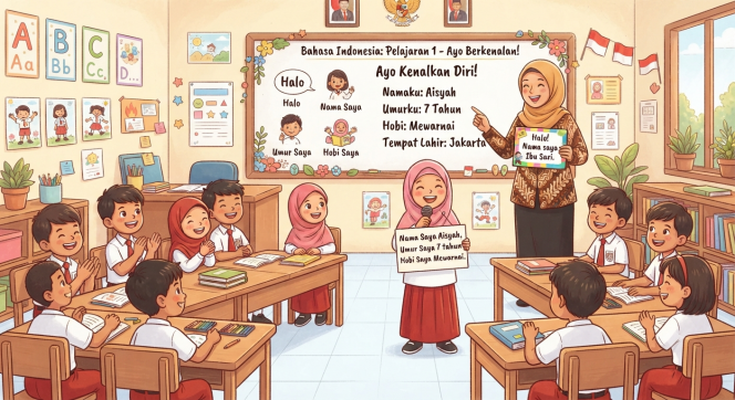 
Bahan Ajar Guru Kelas 1 untuk Materi Memperkenalkan Diri pada Pelajaran Bahasa Indonesia