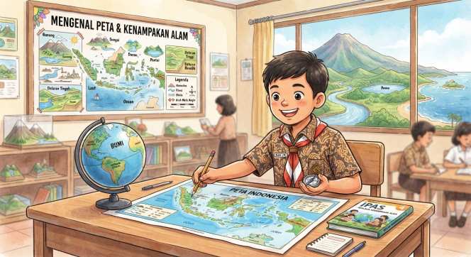 
Materi Lengkap IPAS Kelas 4 tentang Peta dan Kenampakan Alam