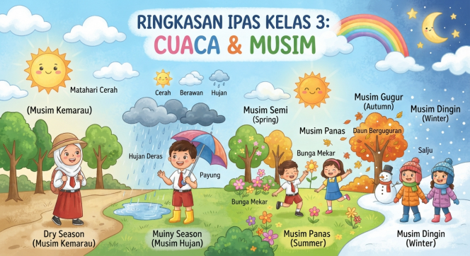 
Ringkasan IPAS Kelas 3 Materi Cuaca dan Musim yang Mudah Dipahami