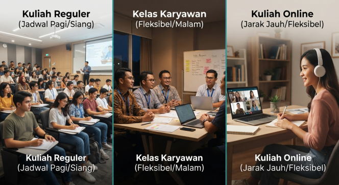 
Perbedaan Kuliah Reguler Kelas Karyawan dan Kuliah Online