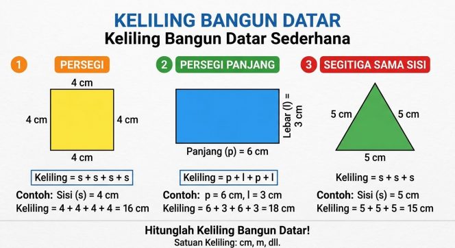 
Materi Matematika SD Kelas 3: Keliling Bangun Datar Sederhana