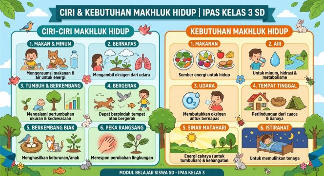 
Materi IPAS SD Kelas 3: Ciri dan Kebutuhan Makhluk Hidup