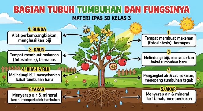 
Materi IPAS SD Kelas 3: Bagian Tubuh Tumbuhan dan Fungsinya