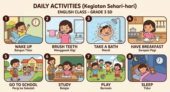 
Materi Bahasa Inggris SD Kelas 3: Daily Activities