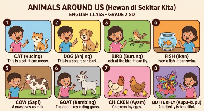 
Materi Bahasa Inggris SD Kelas 3: Animals Around Us