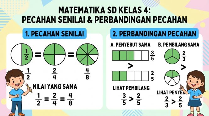 
Materi Matematika SD Kelas 4: Pecahan Senilai dan Perbandingan Pecahan