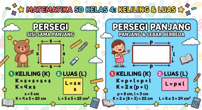 
Materi Matematika SD Kelas 4: Keliling dan Luas Persegi serta Persegi Panjang