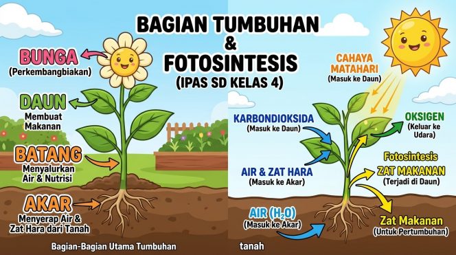 
Materi IPAS SD Kelas 4: Bagian Tumbuhan dan Proses Fotosintesis