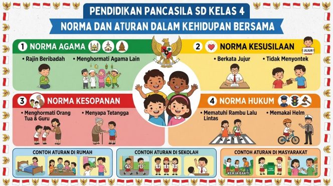 
Materi Pendidikan Pancasila SD Kelas 4: Norma dan Aturan dalam Kehidupan Bersama