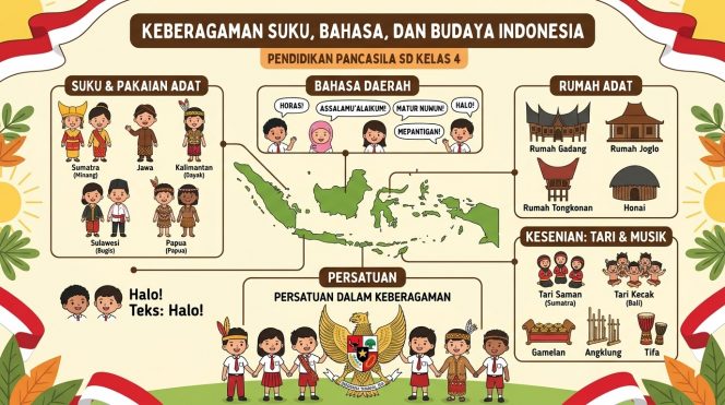 
Materi Pendidikan Pancasila SD Kelas 4: Keberagaman Suku Bahasa dan Budaya Indonesia