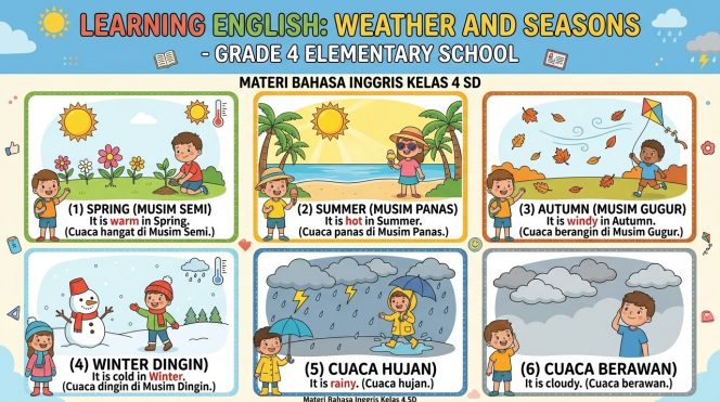 
Materi Bahasa Inggris SD Kelas 4: Weather and Seasons